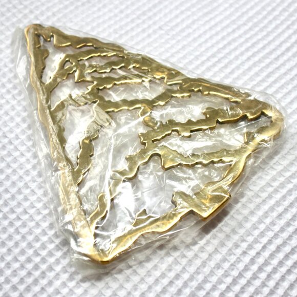 New Vintage 90's Brass Evergreen Pine Tree Trivet - Picture 6 of 6